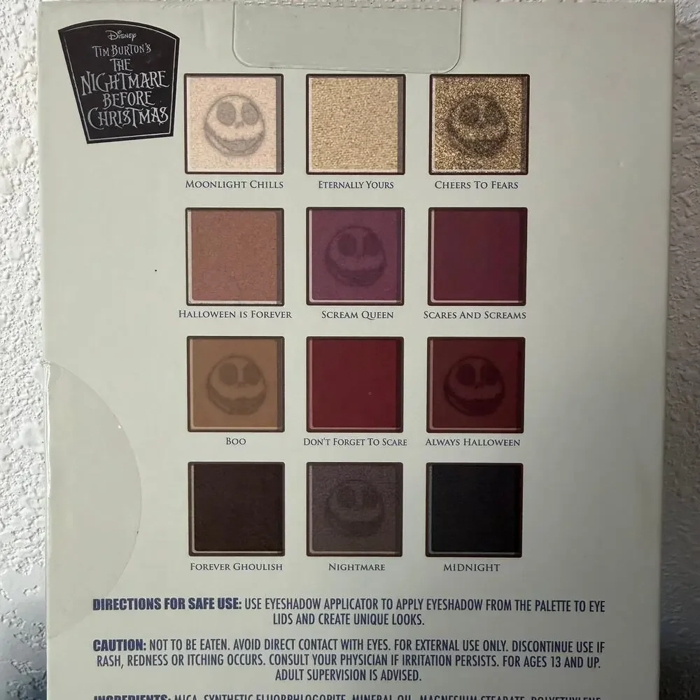 Nightmare Before Christmas 12 Color Eyeshadow Palette New